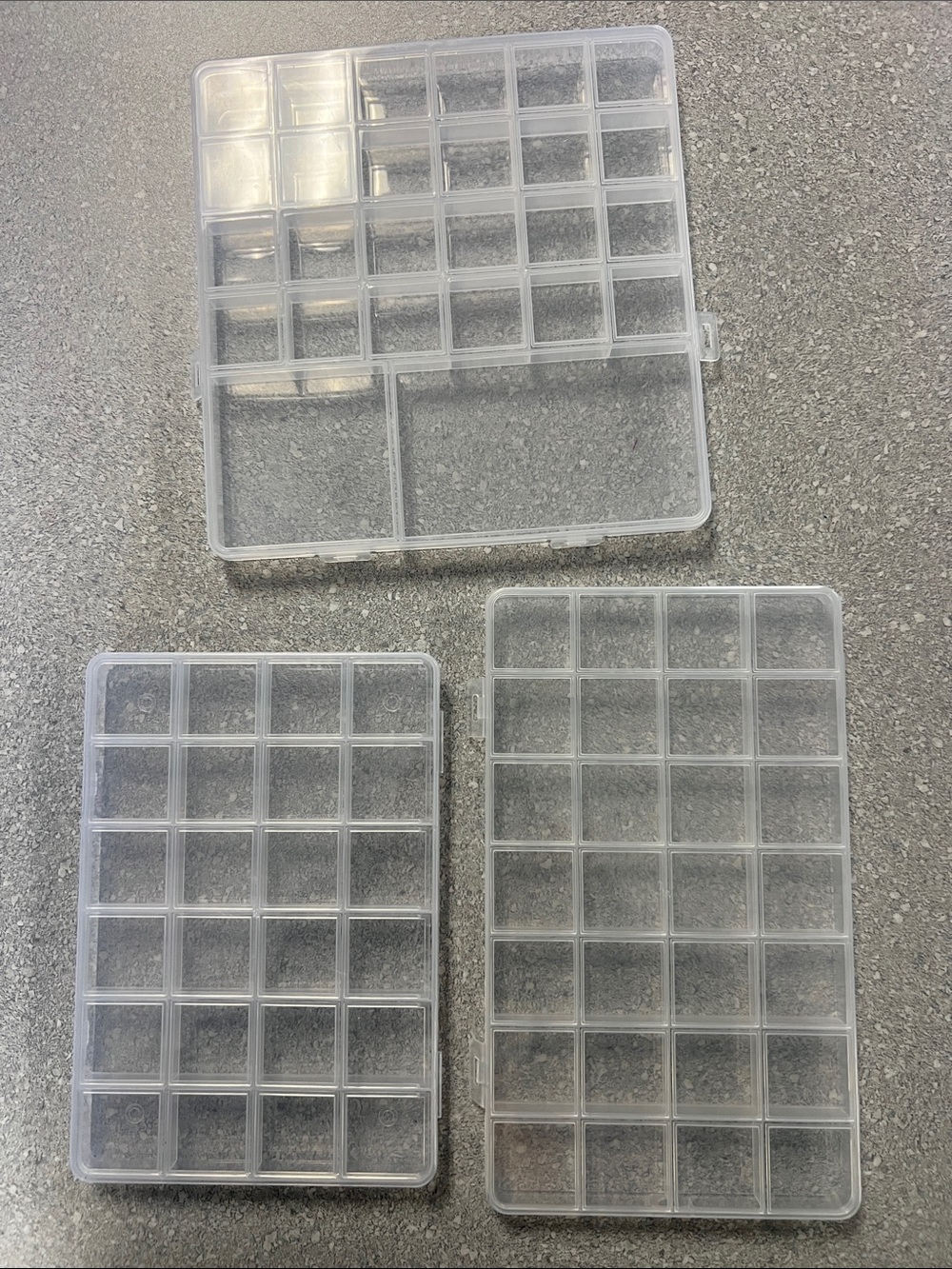 Clear Plastic Compartment Storage Box - 3-Pack